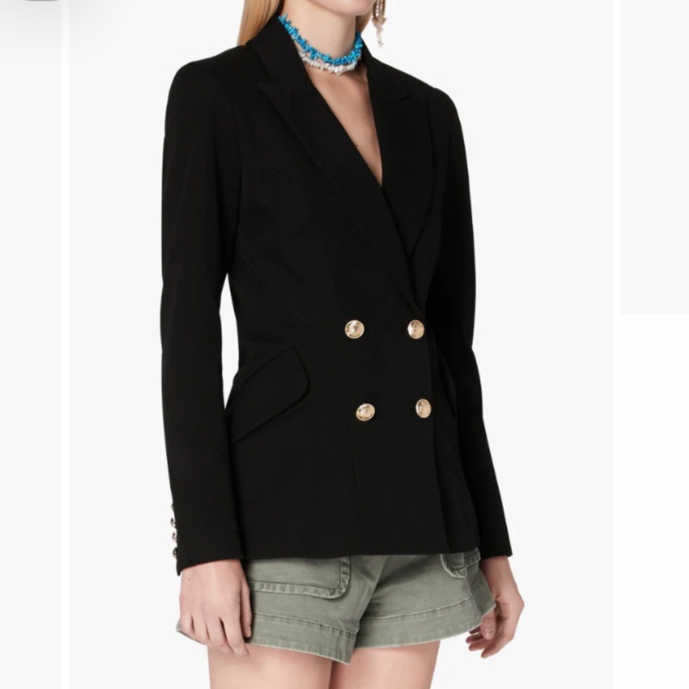 NWT Derek Lam 10 Crosby Black Rodeo Button Blazer Size 0